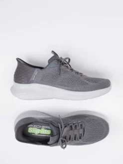 Skechers – Komfort-Sneaker aus Mesh-Textil grau