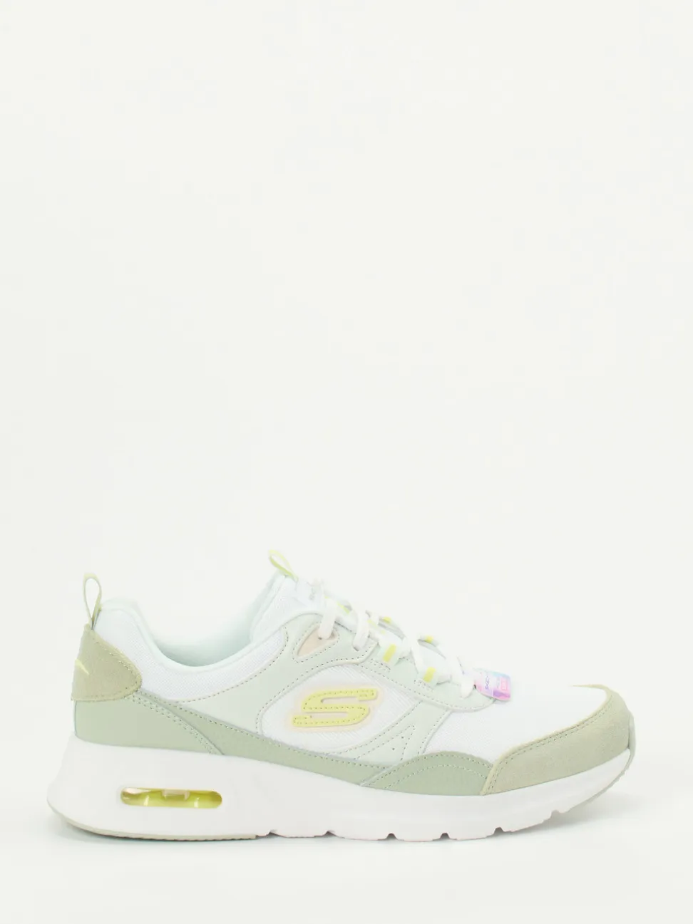 Skechers – Low-Top Sneaker aus Mesh und Veloursleder Weiß