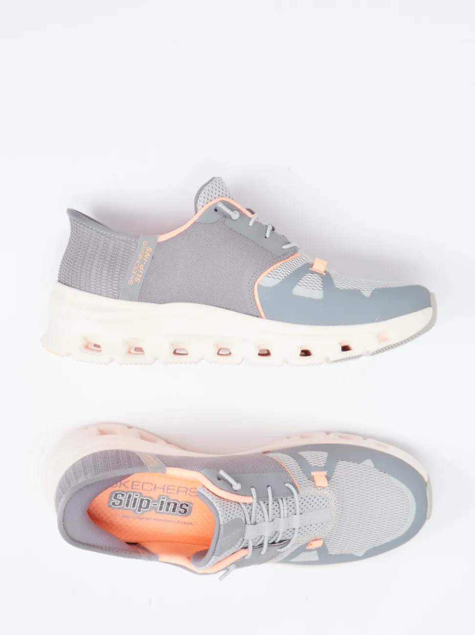 Skechers – Slip-In-Sneaker aus Mesh in Rosé-Beige
