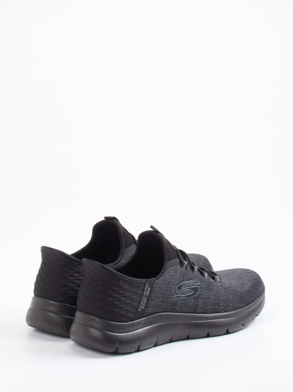 Skechers – Slip-On Sneaker aus gestricktem Textil schwarz