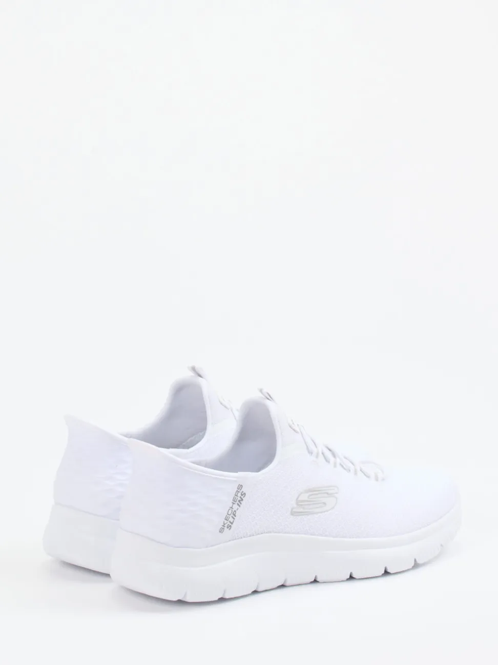 Skechers – Slip-On Sneaker aus Mesh-Textil weiß