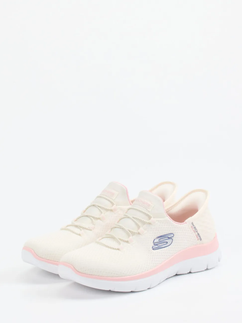 Skechers – Slip-On Sneaker aus Mesh-Textil cremeweiß