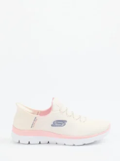 Skechers – Slip-On Sneaker aus Mesh-Textil cremeweiß