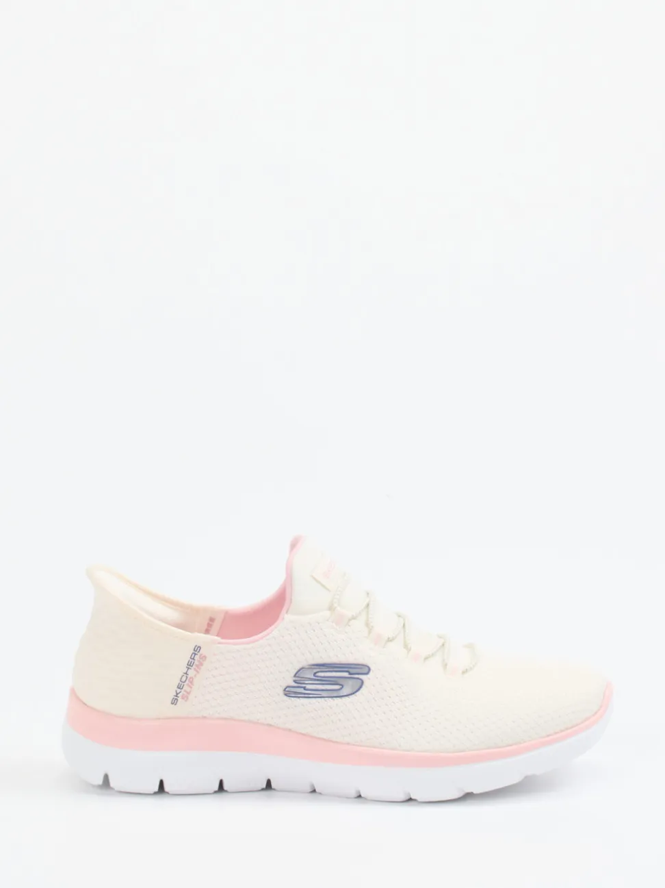 Skechers – Slip-On Sneaker aus Mesh-Textil cremeweiß