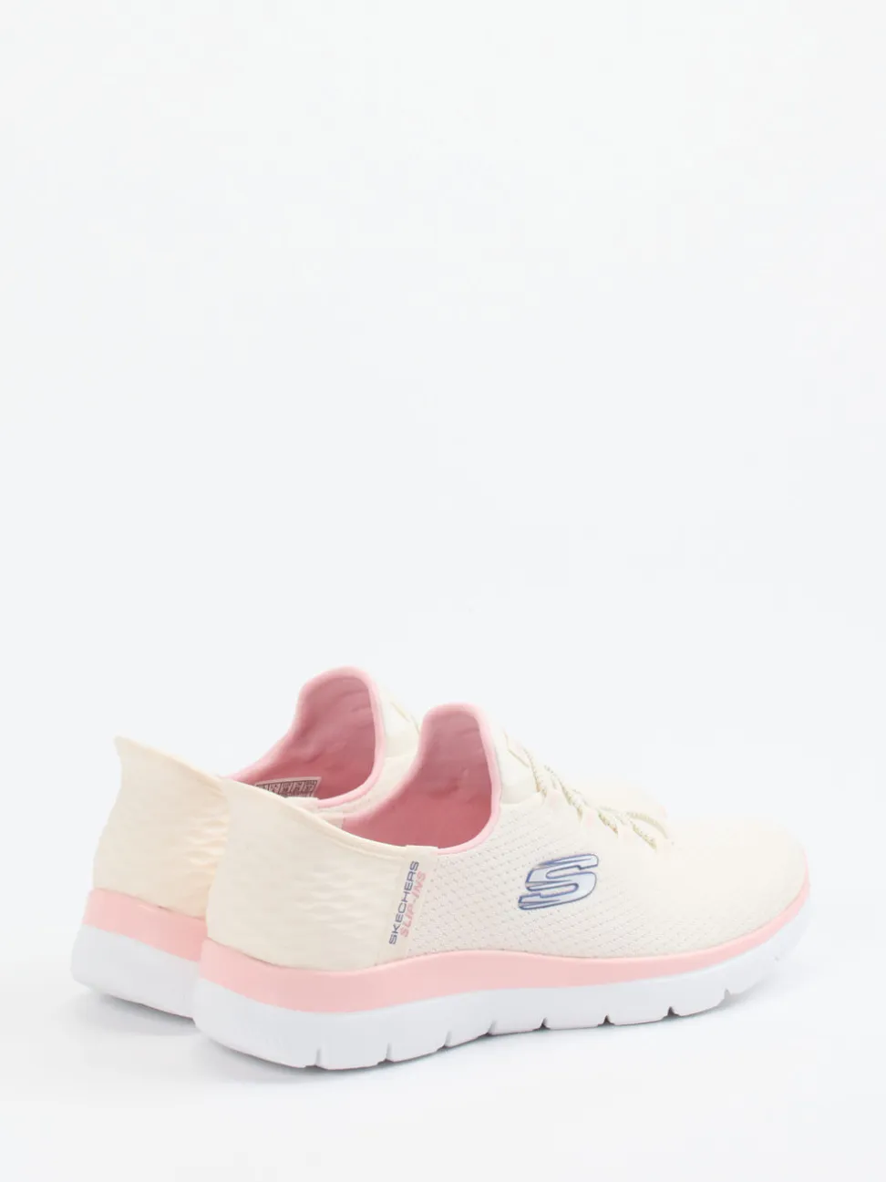 Skechers – Slip-On Sneaker aus Mesh-Textil cremeweiß