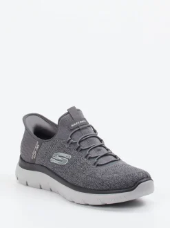Skechers – Slip-On Sneaker aus Textilstrick grau