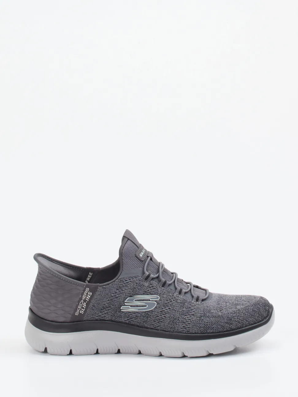 Skechers – Slip-On Sneaker aus Textilstrick grau