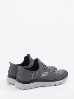 Skechers – Slip-On Sneaker aus Textilstrick grau