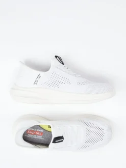 Skechers – Slip-On Sneaker aus Textil Weiß