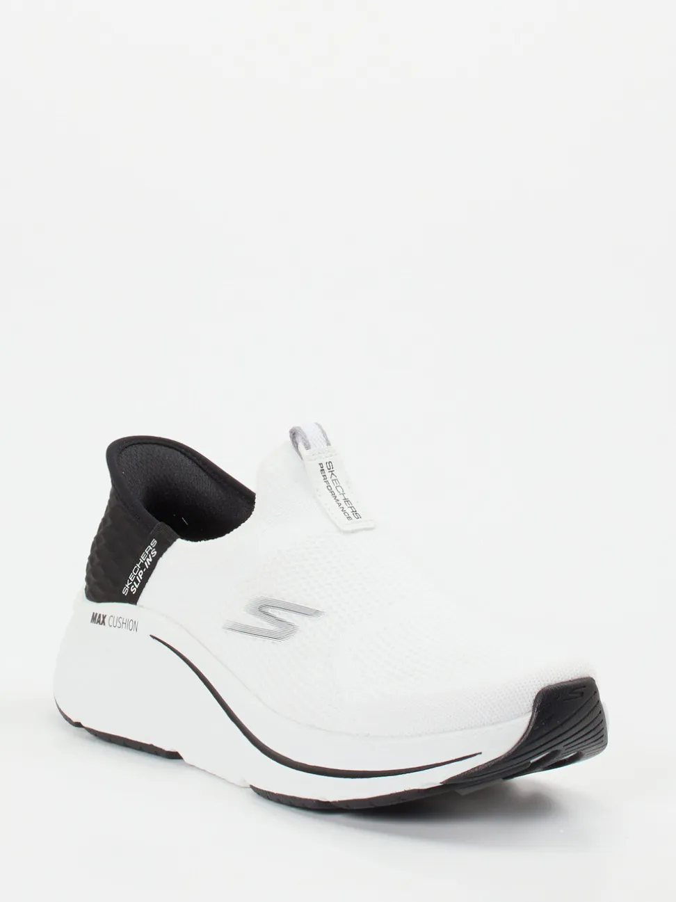Skechers – Slip-On Sneaker aus gestricktem Textil weiß