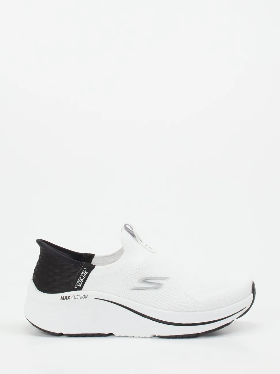 Skechers – Slip-On Sneaker aus gestricktem Textil weiß