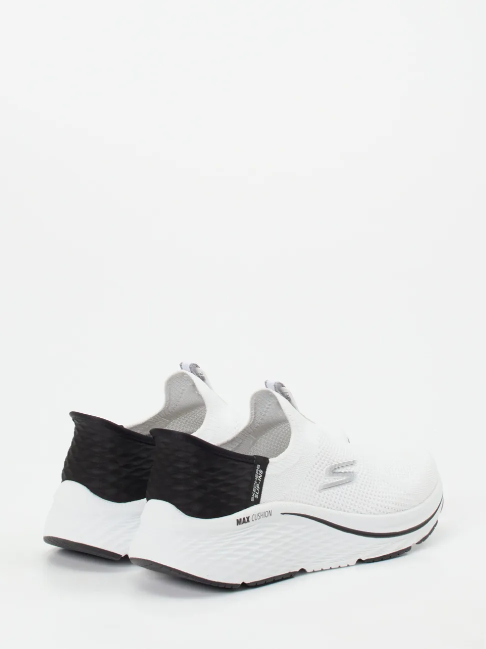 Skechers – Slip-On Sneaker aus gestricktem Textil weiß