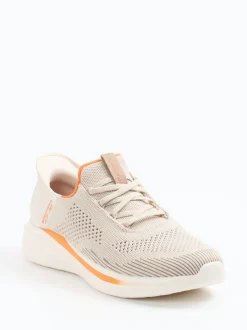 Skechers – Slip-On Sneaker aus Textilstrick Beige