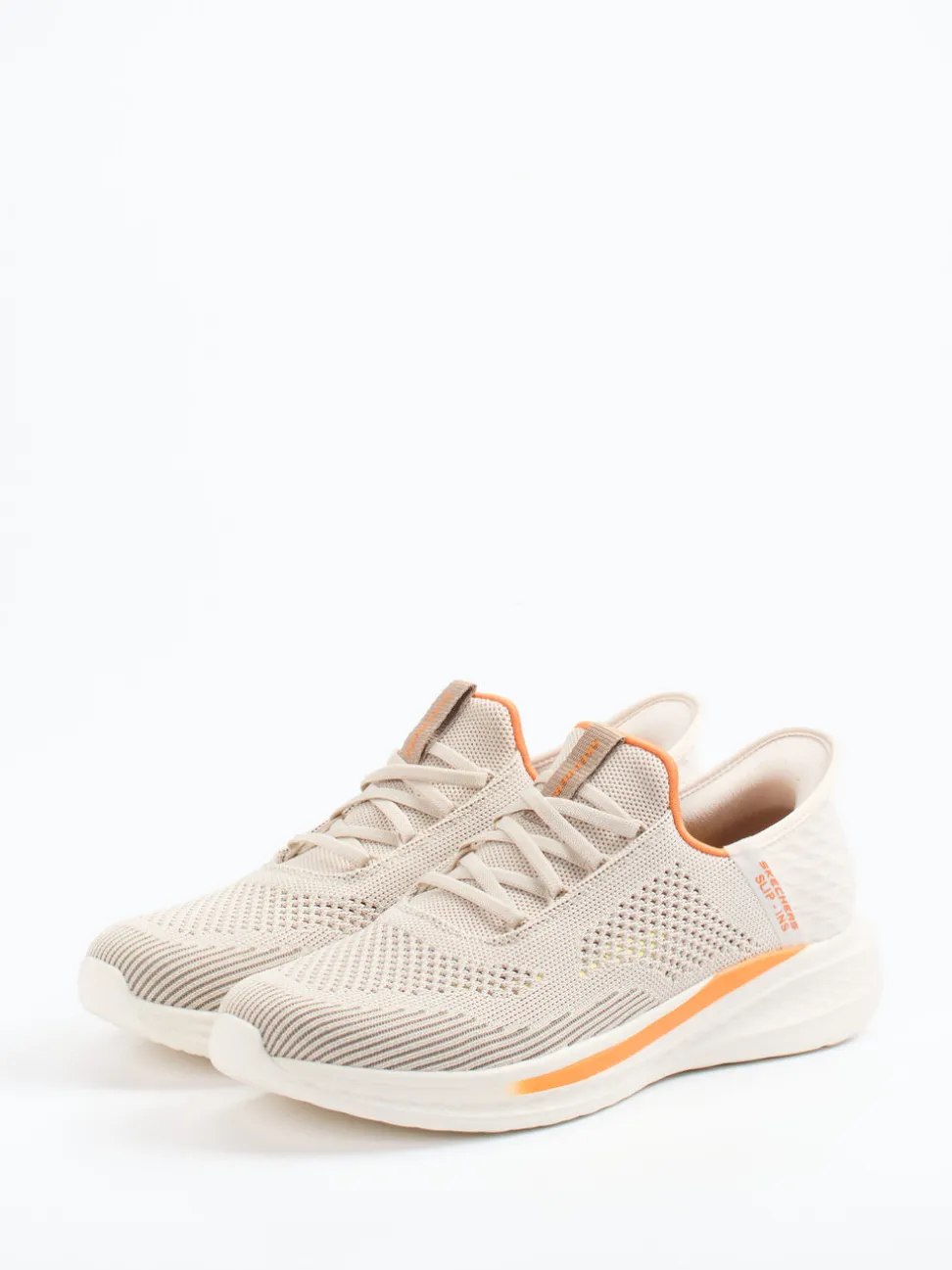 Skechers – Slip-On Sneaker aus Textilstrick Beige