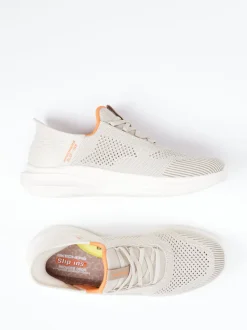 Skechers – Slip-On Sneaker aus Textilstrick Beige
