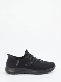 Skechers – Slip-On Sneaker aus Mesh in Schwarz