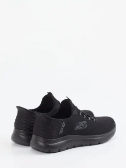 Skechers – Slip-On Sneaker aus Mesh in Schwarz