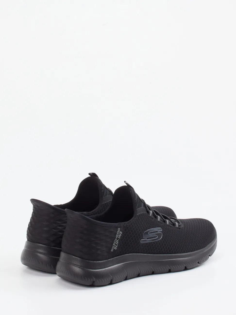 Skechers – Slip-On Sneaker aus Mesh in Schwarz