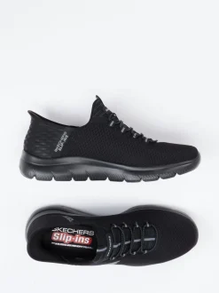 Skechers – Slip-On Sneaker aus Mesh in Schwarz