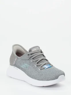 Skechers – Slip-On Sneaker aus Textil Grau