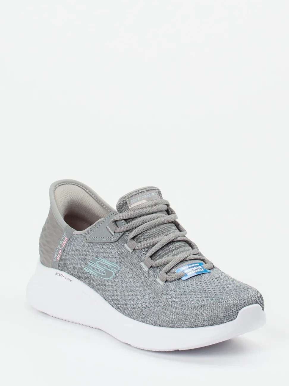 Skechers – Slip-On Sneaker aus Textil Grau