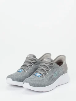 Skechers – Slip-On Sneaker aus Textil Grau