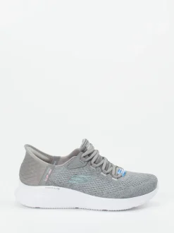 Skechers – Slip-On Sneaker aus Textil Grau