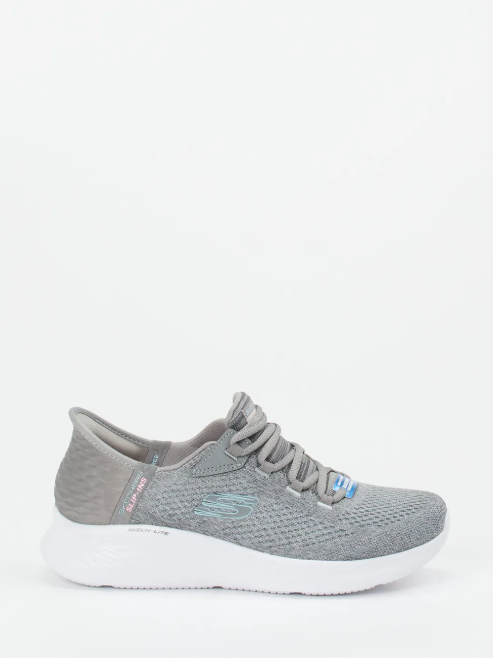Skechers – Slip-On Sneaker aus Textil Grau