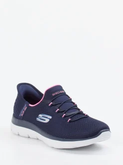 Skechers – Slip-On Sneaker aus Textil in Dunkelblau