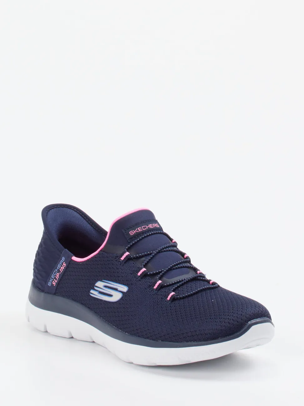 Skechers – Slip-On Sneaker aus Textil in Dunkelblau