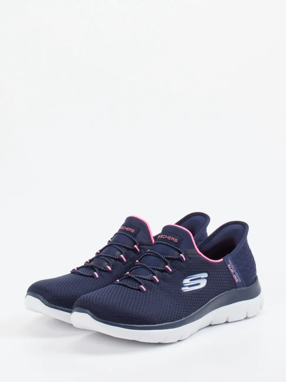 Skechers – Slip-On Sneaker aus Textil in Dunkelblau