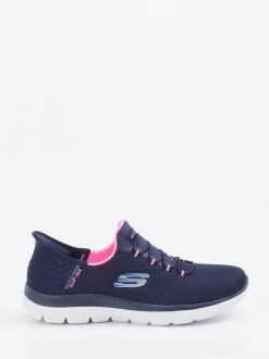 Skechers – Slip-On Sneaker aus Textil in Dunkelblau