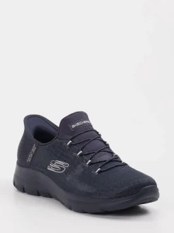 Skechers – Slip-On Sneaker aus Textil Dunkelblau