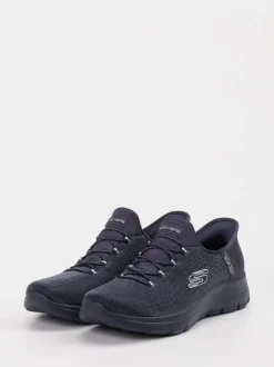Skechers – Slip-On Sneaker aus Textil Dunkelblau