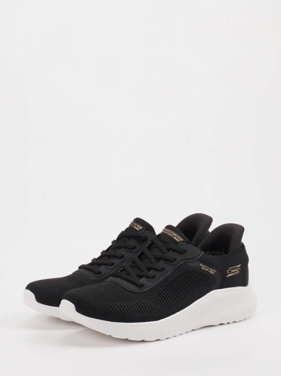Skechers – Slip-On Sneaker aus Textil schwarz