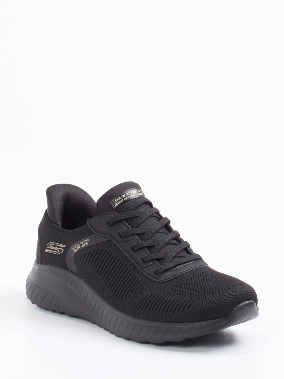 Skechers – Slip-On-Sneaker aus Textil schwarz
