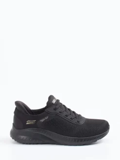 Skechers – Slip-On-Sneaker aus Textil schwarz