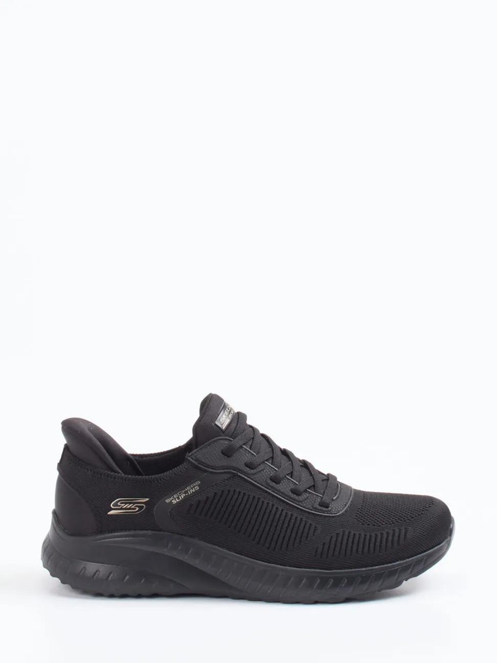 Skechers – Slip-On-Sneaker aus Textil schwarz