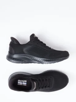 Skechers – Slip-On-Sneaker aus Textil schwarz