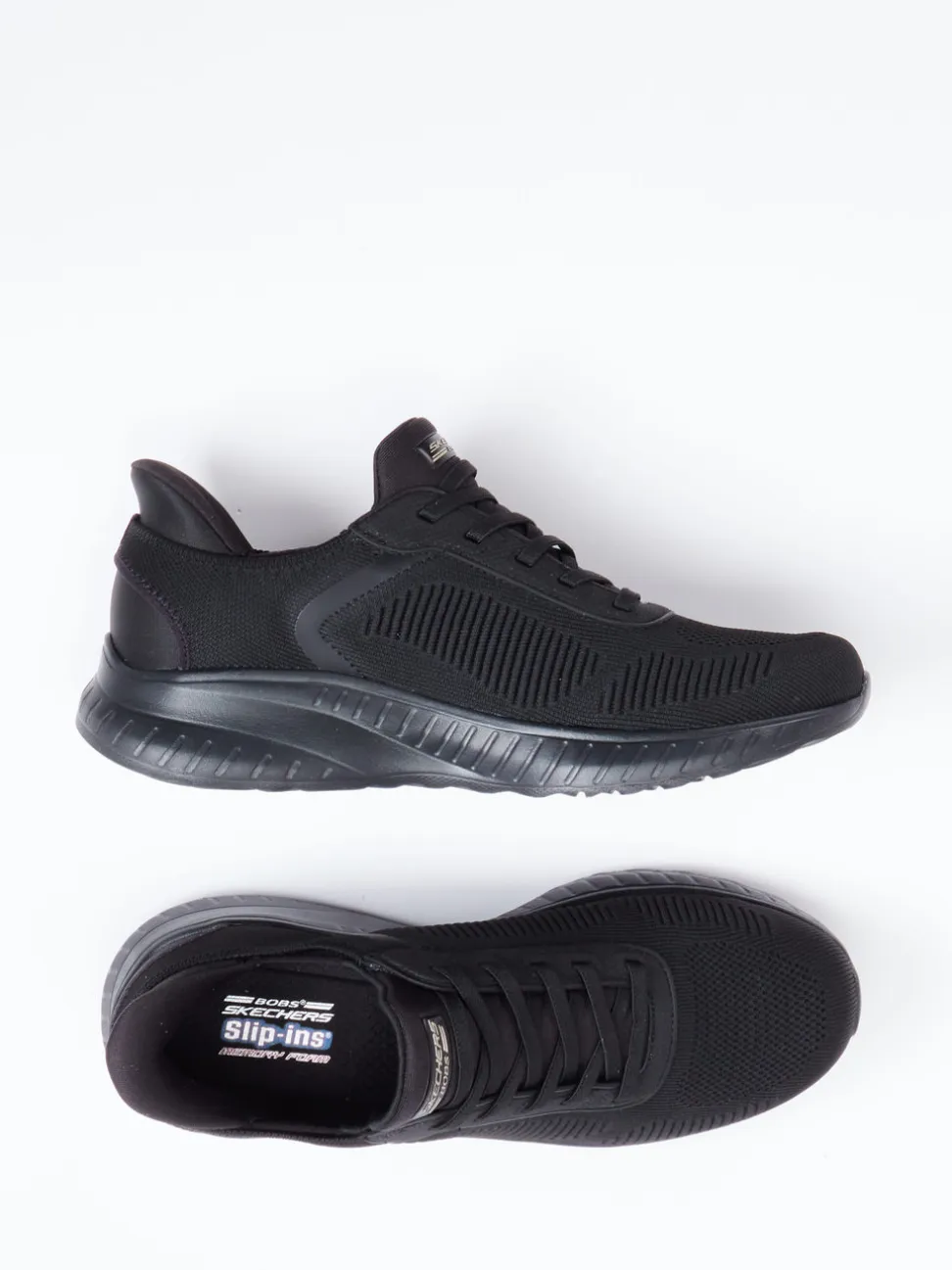 Skechers – Slip-On-Sneaker aus Textil schwarz