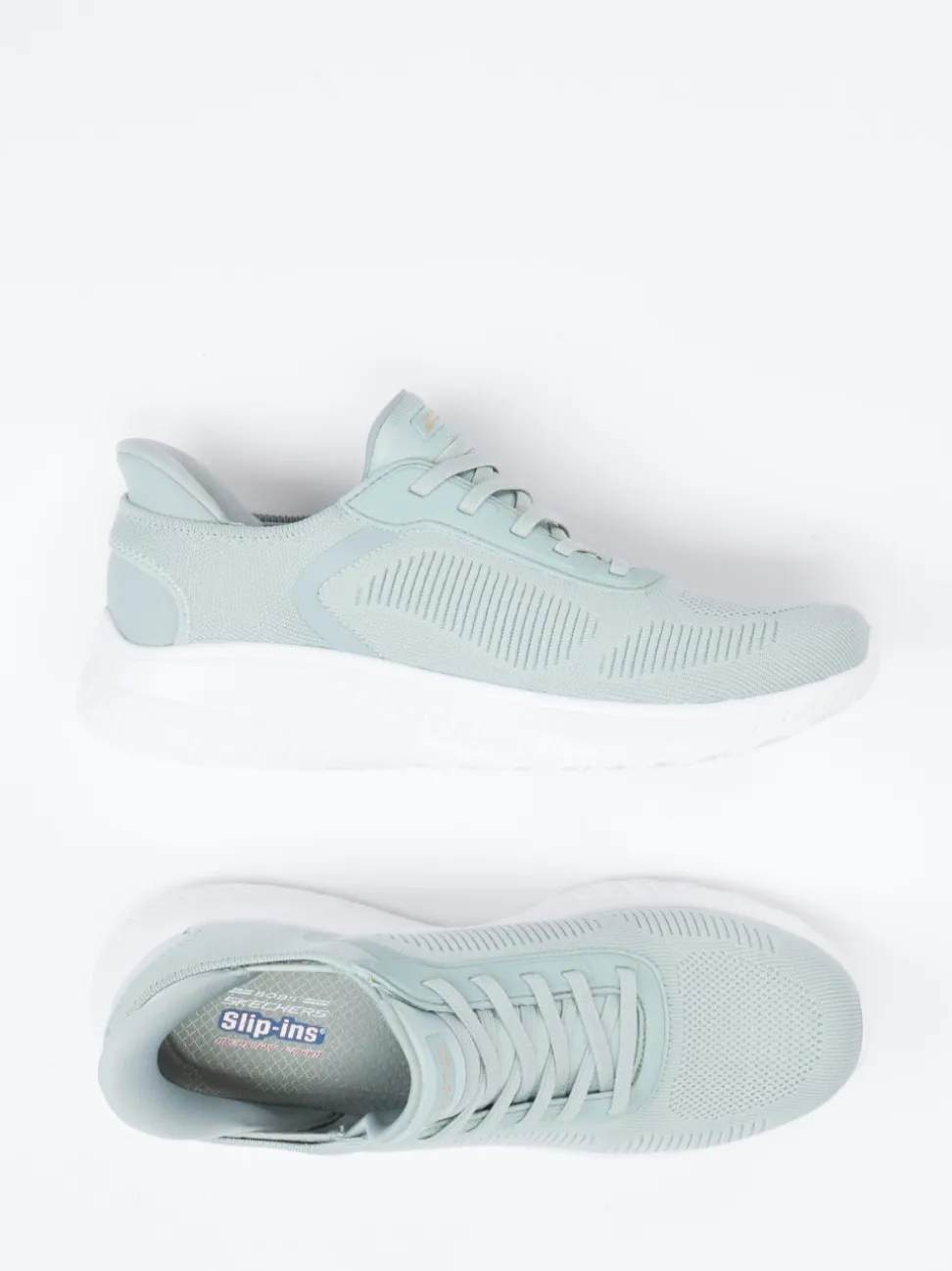 Skechers – Slip-On-Sneaker aus Meshtextil Pastellgrün