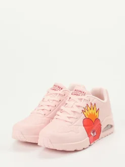Skechers – Sneaker aus Leder in Pastellrosa
