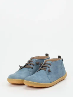 Snipe – Barfuß-Schnürschuh aus Nubukleder in Blau