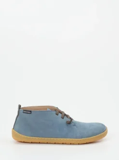 Snipe – Barfuß-Schnürschuh aus Nubukleder in Blau