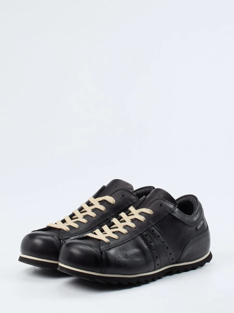 Snipe – Retro-Sneaker aus Kalbleder tiefschwarz