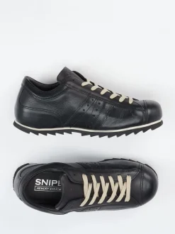 Snipe – Retro-Sneaker aus Kalbleder tiefschwarz