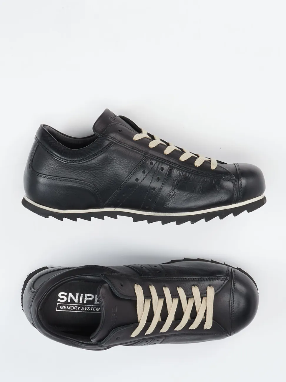 Snipe – Retro-Sneaker aus Kalbleder tiefschwarz