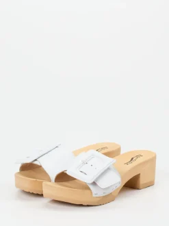 Softclox – Clogs aus Lammleder mit Holzsohle Weiß