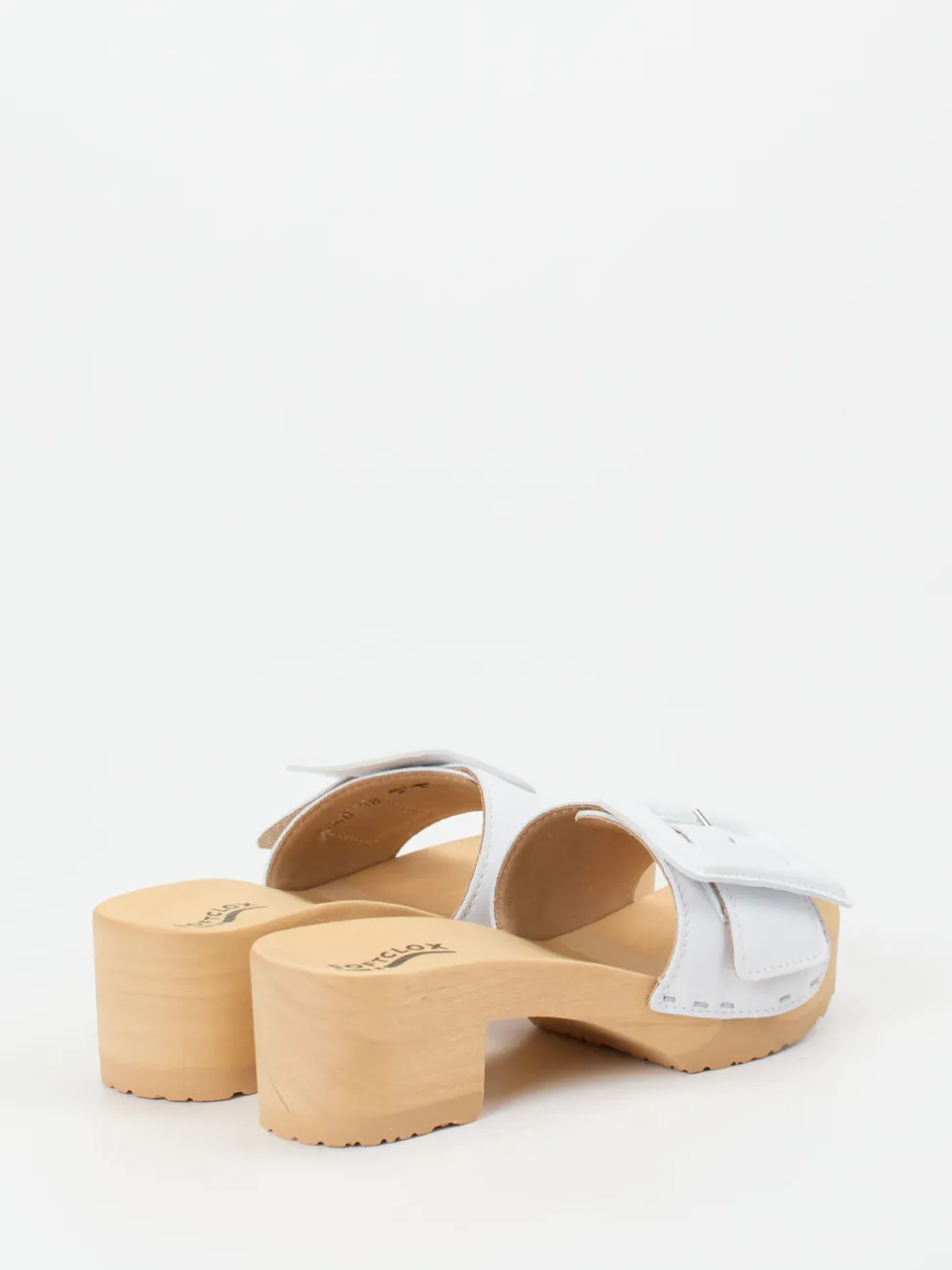 Softclox – Clogs aus Lammleder mit Holzsohle Weiß