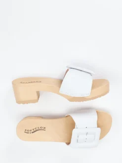 Softclox – Clogs aus Lammleder mit Holzsohle Weiß